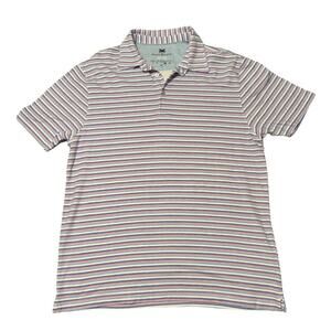 Desert Dunes Men’s Striped Polo Shirt Red/White/Blue Short Sleeve Size XL